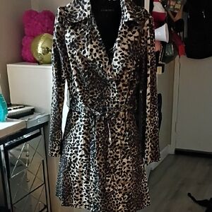 Leopard Print Trench Coat
